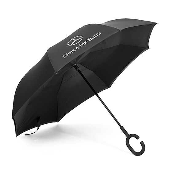 Mercedes Benz Logo Inverted Umbrella,Reverse Umbrella,Inside Out Umbrella,Upside Down Umbrella