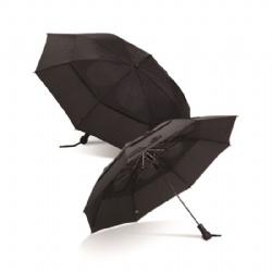 Telescopic umbrella with vented canopy
