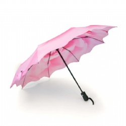 Pink folding umbrella