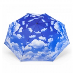 3 folding umbrella with clouds sky printing