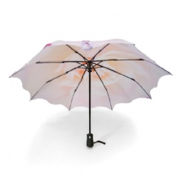 Fully Automatic 3 Sections Umbrella With Wave Edge