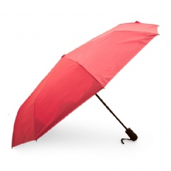 Pink double canopy auto compact folding umbrella