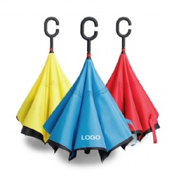 Creative inverted double layer umbrella windproof upside down straight umbrella