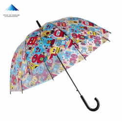 Bubble dome shape clear transparent rain umbrella with full printing