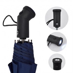 Lightweight Windproof Compact Travel Umbrella Auto Open Close with LED Flashlight Handle