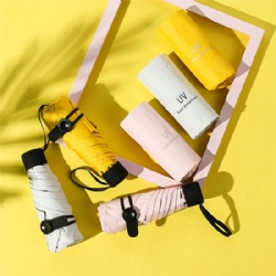 Mini Travel Sun&rain Umbrella - Light Compact Parasol with 95% UV Protection for Men Women Multiple Colors