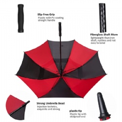 Golf Umbrella 68/62/58 Inches Large Oversize Double Canopy Vented Automatic Open Stick Umbrellas for Men and Women