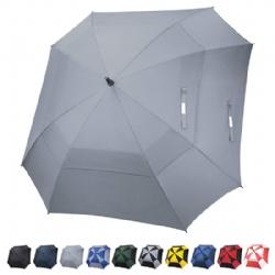 Extra Large Golf Umbrella 62 inch Vented Square Umbrella Windproof Auto Open Double Canopy Oversized Stick Umbrella