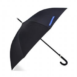 Auto Open 100% Fiberglass Stick Umbrella with Stylish J-Hook Handle